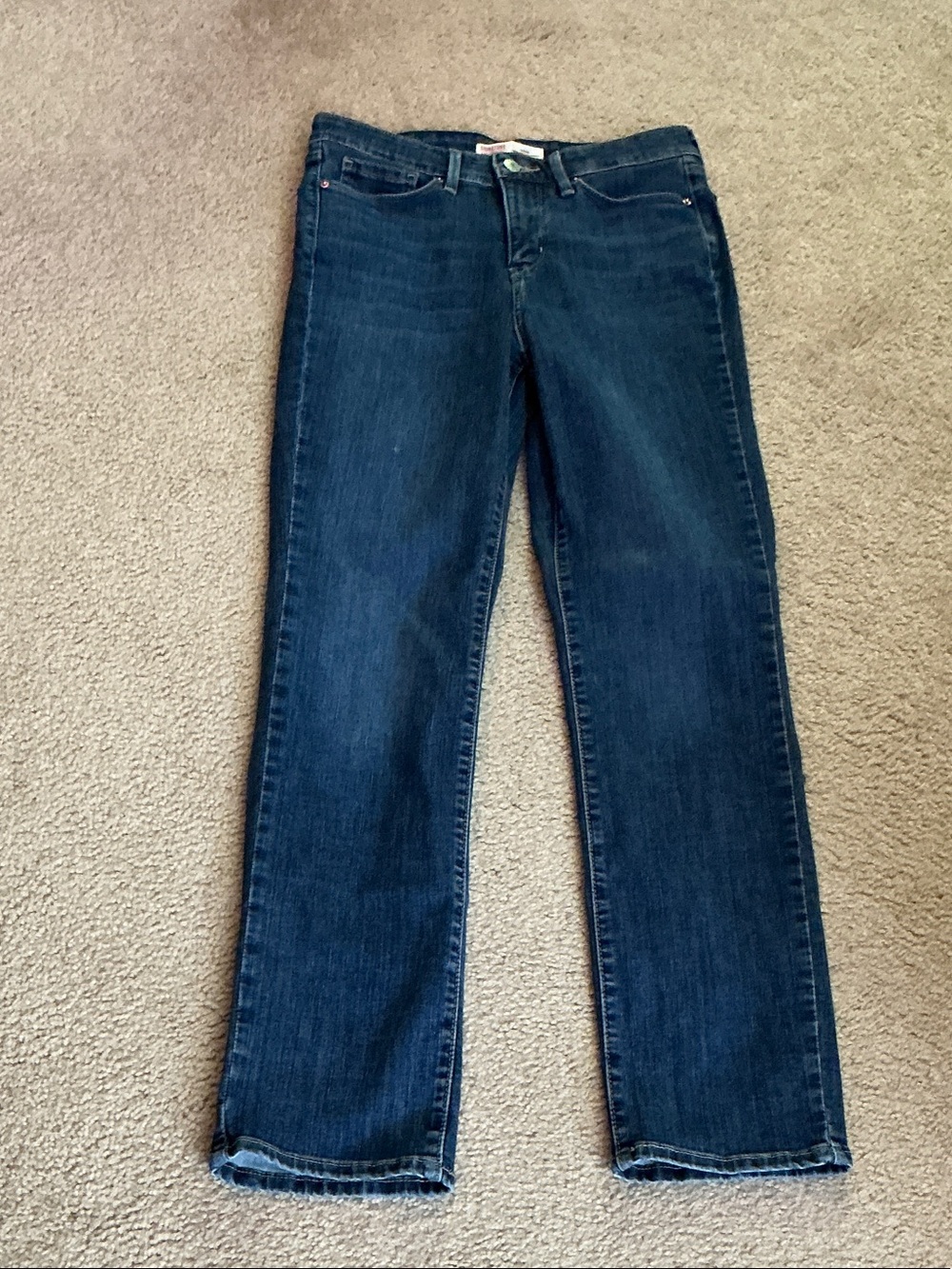Signature by Levi Strauss Women's Straight Leg Jeans - Deep Indigo Blue